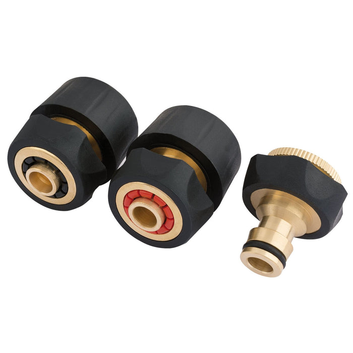 Draper Brass and Rubber Hose Connector Set (3 Piece) 24529 Draper - Dynamic Drive