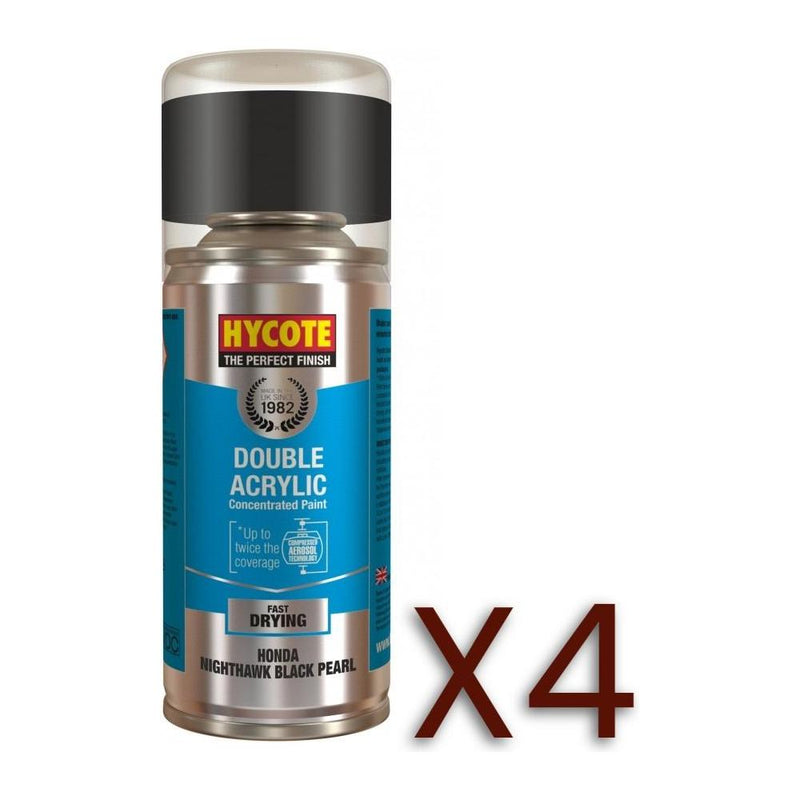 4x Hycote Aerosol Paint for Honda Nighthawk Black (Pearlescent) 150ml Hycote - Dynamic Drive