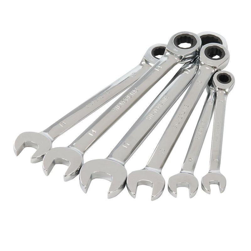 Silverline Fixed Head Ratchet Spanner Set 6pce 8 - 17mm Silverline - Dynamic Drive
