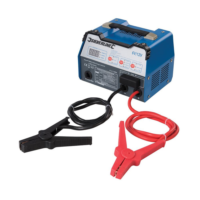Silverline Automatic Battery Starter Charger 12A 6/12V 549095 Silverline - Dynamic Drive