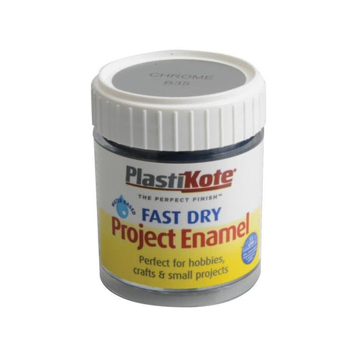 Plastikote Fast Dry Enamel Paint B35 Bottle Chrome 59ml PlastiKote - Dynamic Drive