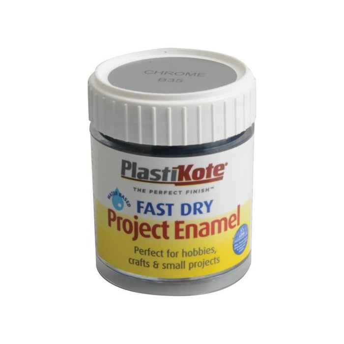Plastikote Fast Dry Enamel Paint B35 Bottle Chrome 59ml PlastiKote - Dynamic Drive
