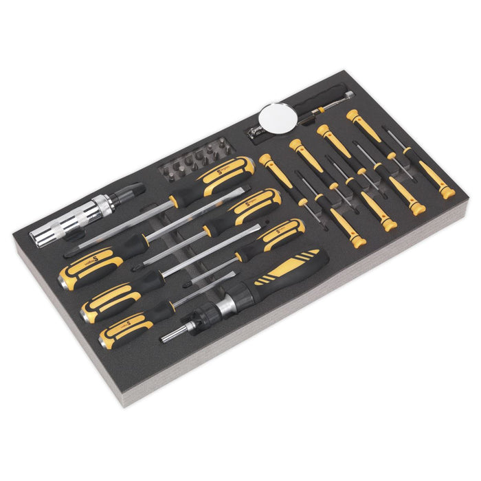 Sealey Tool Tray with Screwdriver Set 36pc S01128 Sealey - Dynamic Drive