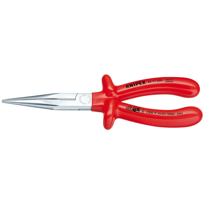 Draper Knipex 26 17 200 Fully Insulated Long Nose Pliers, 200mm 21454 Draper - Dynamic Drive