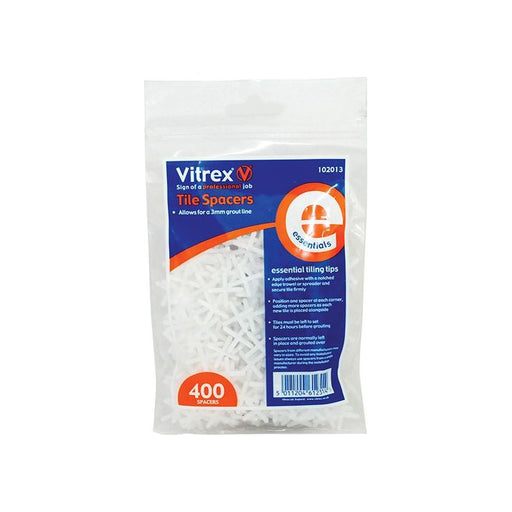 Vitrex Essential Tile Spacers 3mm (Pack 400) Vitrex - Dynamic Drive