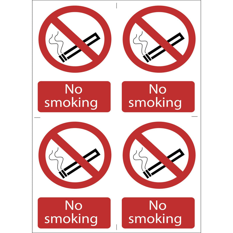 Draper No Smoking' Prohibition Sign (Pack of 4) 72166 Draper - Dynamic Drive