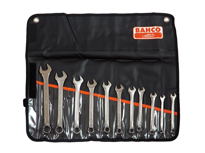 Bahco Chrome Polished Combination Spanner Set, 11 Piece Bahco - Dynamic Drive