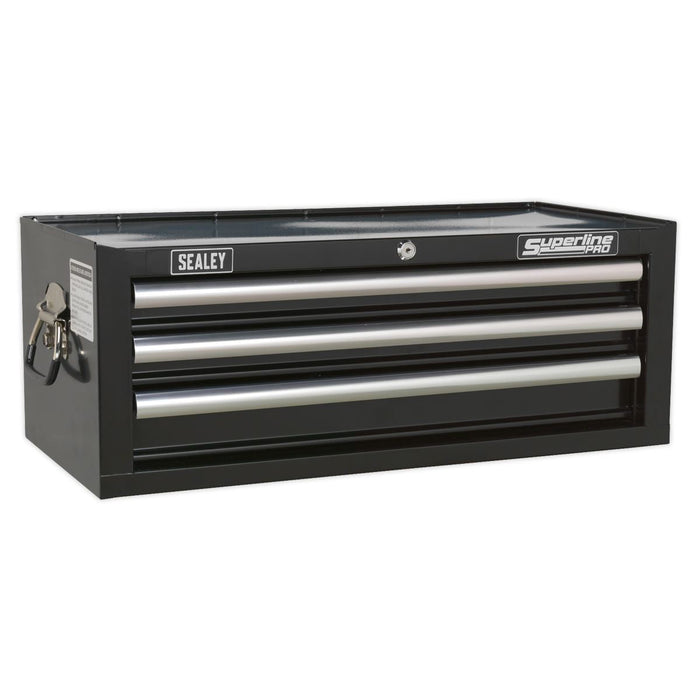 Sealey Mid-Box 3 Drawer with Ball-Bearing Slides Black AP33339B Sealey - Dynamic Drive