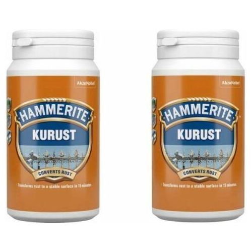 2X Hammerite Kurust 250ml Cure Rust Killer Converts Rusty Metal One Coat T'Ment Hammerite - Dynamic Drive