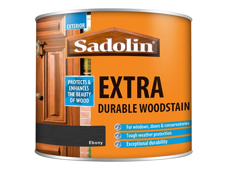 Sadolin Extra Durable Woodstain Ebony 500ml Sadolin - Dynamic Drive