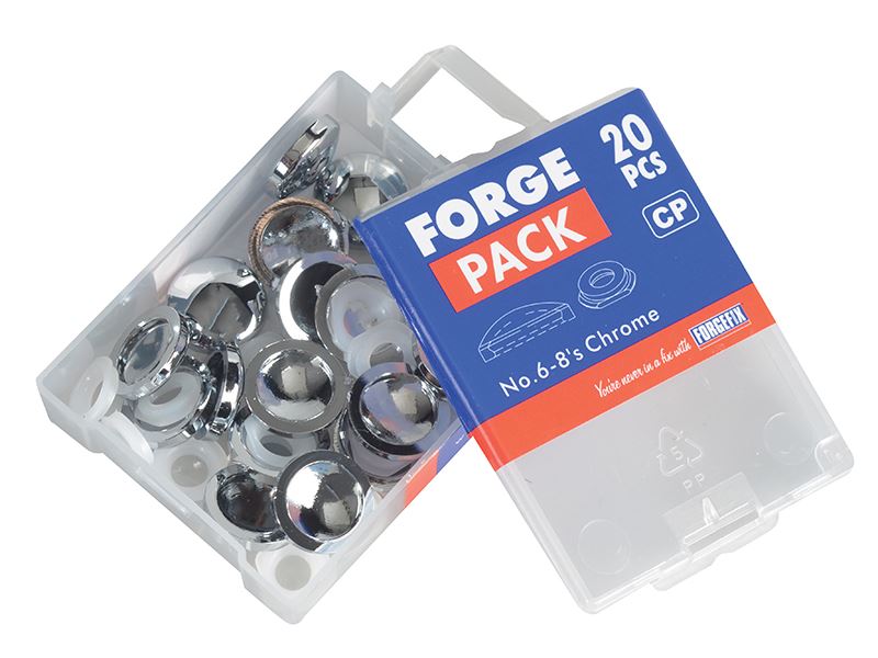 Forgefix Domed Cover Cap Chrome No. 6-8 Forge Pack 20 ForgeFix - Dynamic Drive