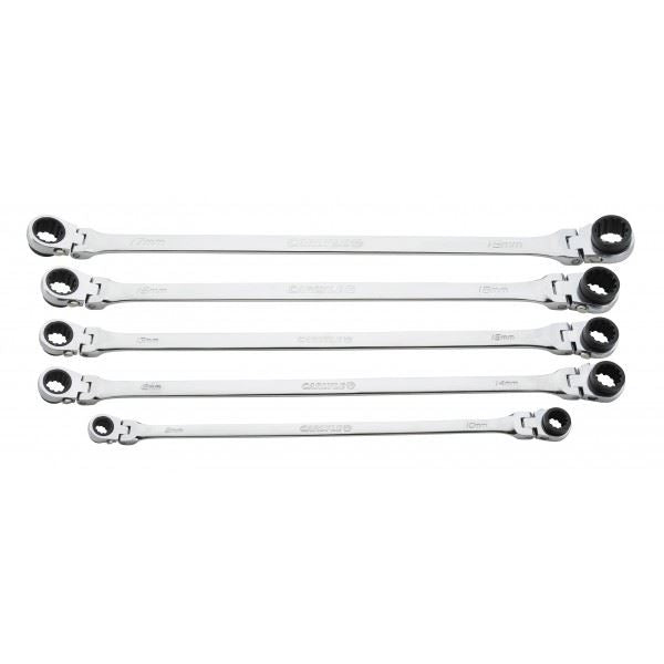 Carlyle Hand Tools Spanner Set - XL Double Box Flex - Metric - 5 Piece Caryle Tools - Dynamic Drive