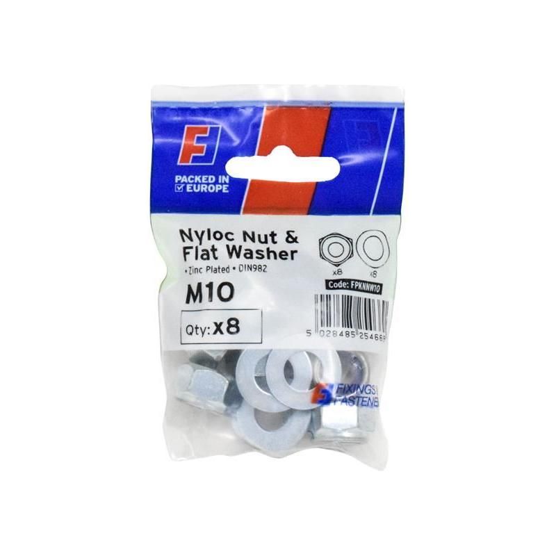 Forgefix Nyloc Nut & Washer M10 ForgePack 8 ForgeFix - Dynamic Drive