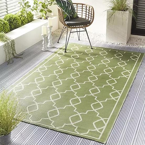 Outdoor Garden Rug Portable Mat for Decking Patio Reversible Cream 150 x250cm Gardenwize - Dynamic Drive