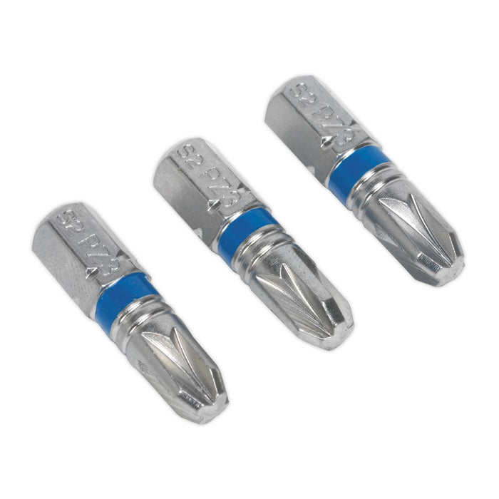 Sealey Power Tool Bit Pozi #3 Colour-Coded S2 25mm Pack O Sealey - Dynamic Drive