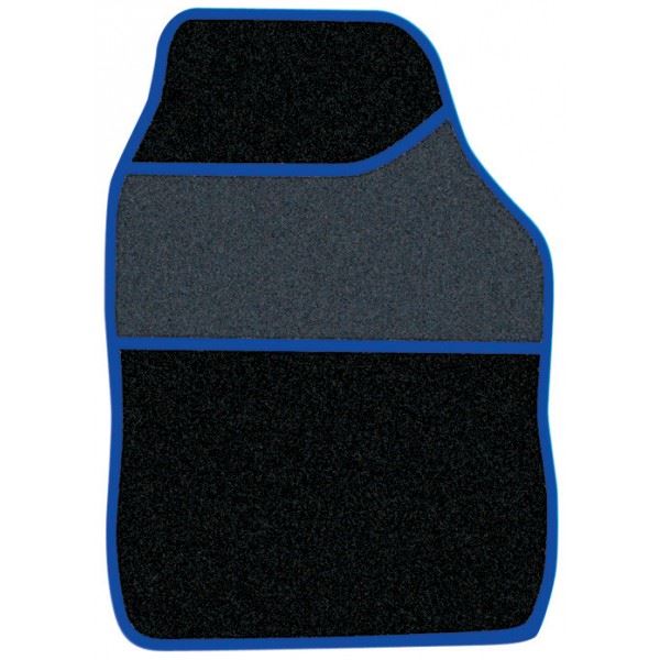 Streetwize Standard Universal Mat Set - Velour - Black/Blue Binding - 4 Piece Streetwize - Dynamic Drive