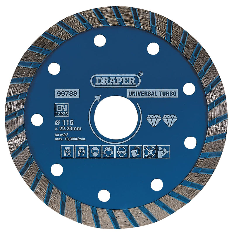 Draper Turbo Diamond Blade, 115mm 99788 Draper - Dynamic Drive