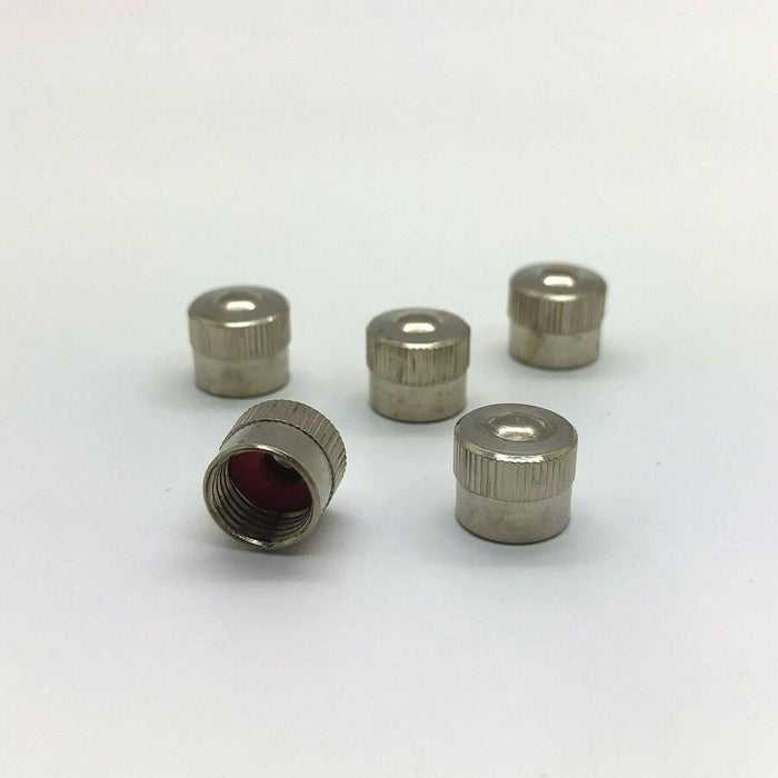 5 X Metal Schrader Car Van Motorbike Valve Dust Caps Classic Stainless Steel Simply - Dynamic Drive