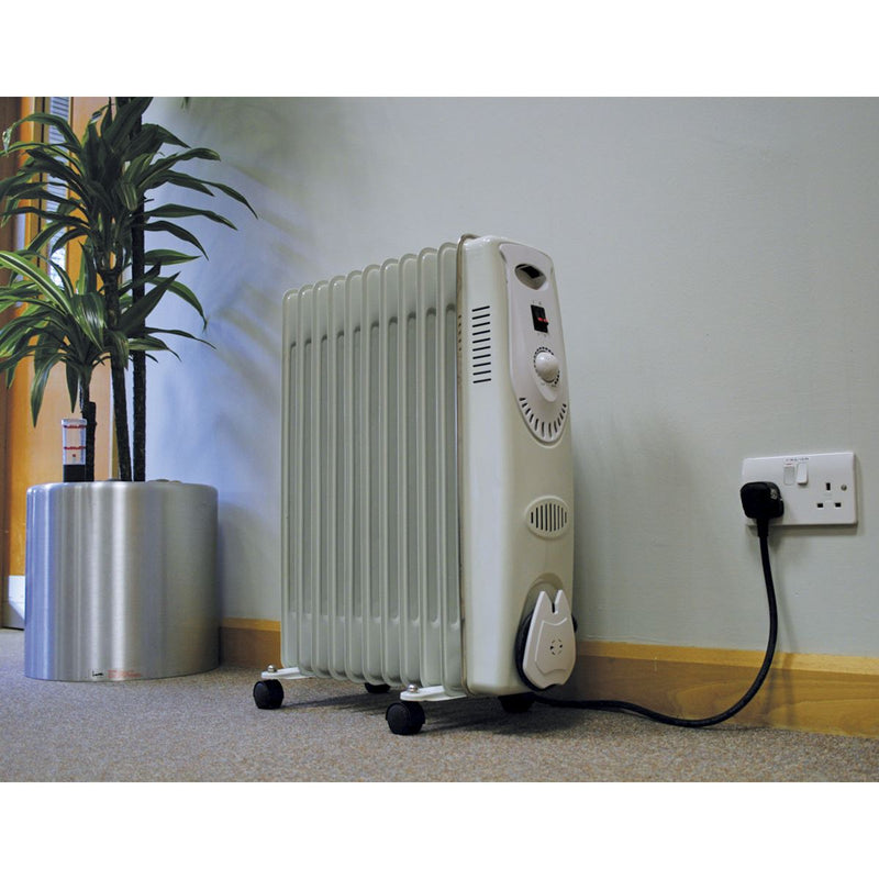 Sealey Oil-Filled Radiator 2500W/230V 11-Element RD2500 Sealey - Dynamic Drive