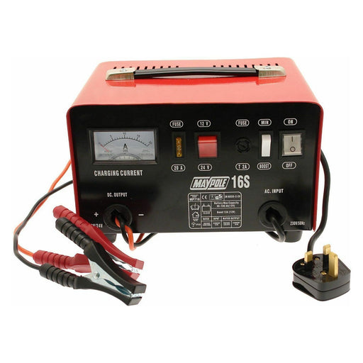 New Maypole MP716 12A Metal Battery Charger 12/24V Fast/Boost Mode Robust Steel Maypole  - Dynamic Drive