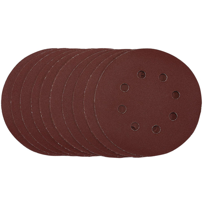 Draper Punched Sanding Discs, 125mm, Hook & Loop, 240 Grit, (Pack of 10) 54758 Draper - Dynamic Drive