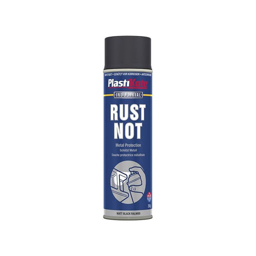 Plastikote Rust Not Spray Matt Black 500ml PlastiKote - Dynamic Drive