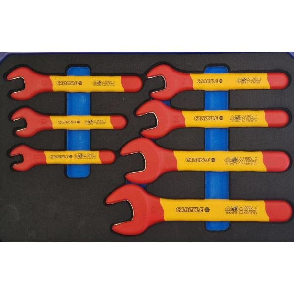 Carlyle Hand Tools 7Pc Insulated Open End Spanner Vde NCEH107S Caryle Tools - Dynamic Drive