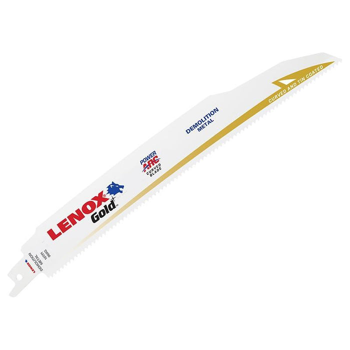 Lenox Gold® Power Arc® Curved Demo Cutting Saw Blade 229 x 22 x 1.6mm 10 TPI (Pack 5) LENOX - Dynamic Drive