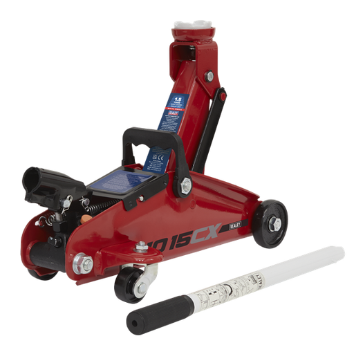 Sealey Trolley Jack 1.5 Tonne Short Chassis 1015CX Sealey - Dynamic Drive