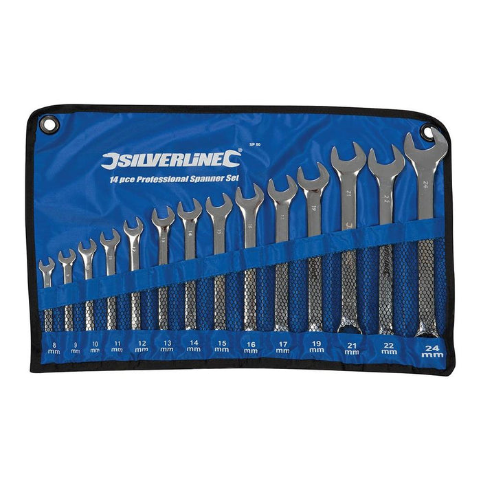 Silverline Combination Spanner Set 14pce 8 - 24mm Silverline - Dynamic Drive