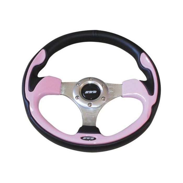320mm Pink Inset 3 Spoke Sports Steering Wheel M Range Silver Centre M32X3VV2S Mountney Classic - Dynamic Drive