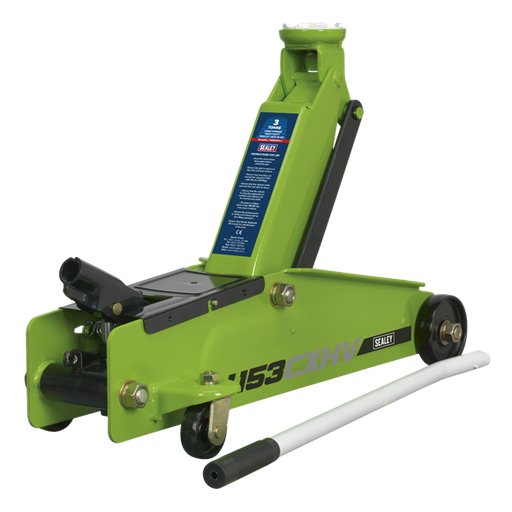 Sealey Trolley Jack 3 Tonne Long Reach Heavy-Duty Hi-Vis 1153CXHV Sealey - Dynamic Drive