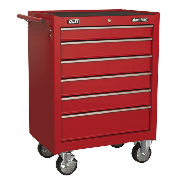 Sealey Rollcab 6 Drawer with Ball-Bearing Slides Red AP226 Sealey - Dynamic Drive
