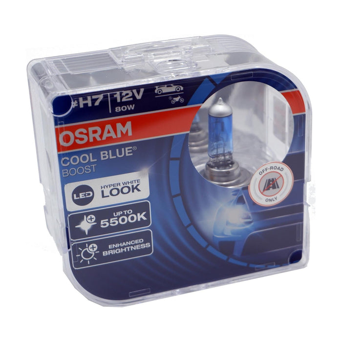Osram H7 Cool Blue Boost 5000K Hyper Blue Bulbs (X2) 80W 12v 62210CBB-HCB Osram - Dynamic Drive