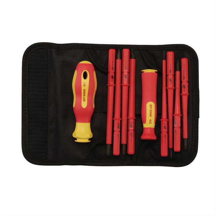 Draper XP1000 VDE Interchangeable Blade Screwdriver Set (10 Piece) 05721 Draper - Dynamic Drive