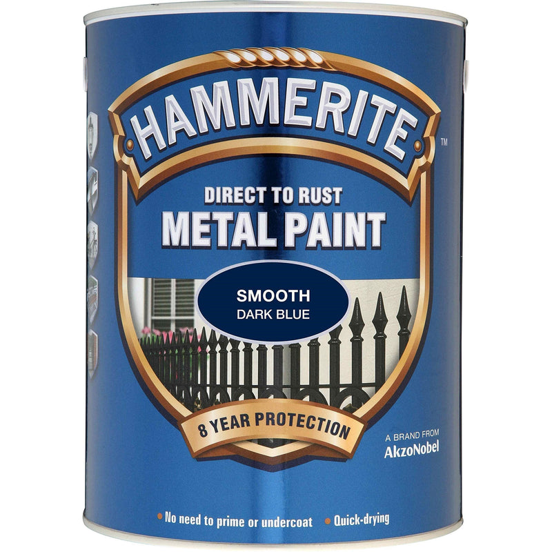 Hammerite Direct To Rust Metal Paint - Smooth Dark Blue - 2.5 Litre Hammerite - Dynamic Drive