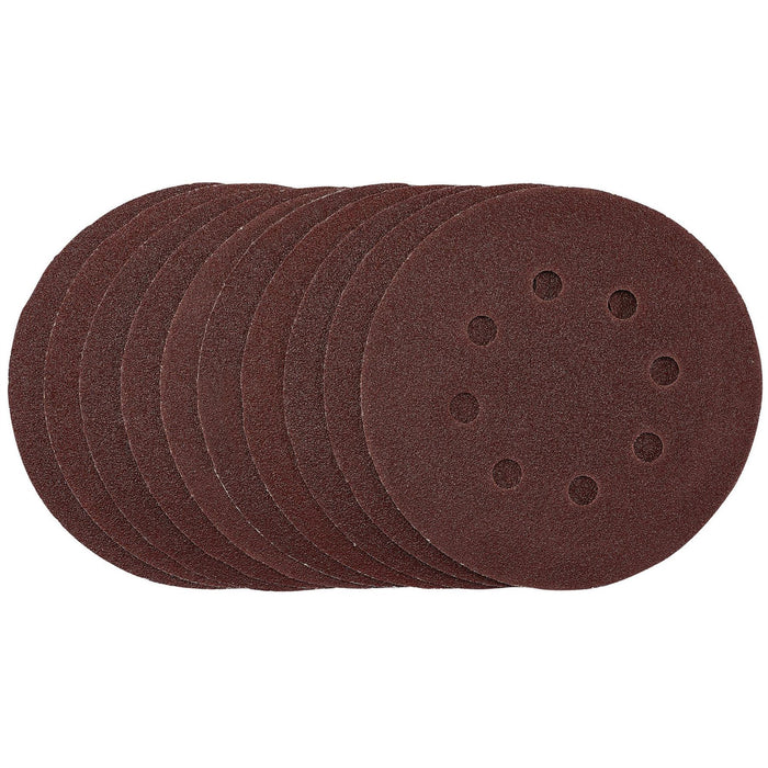 Draper Punched Sanding Discs, 125mm, Hook & Loop, 80 Grit, (Pack of 10) 54755 Draper - Dynamic Drive