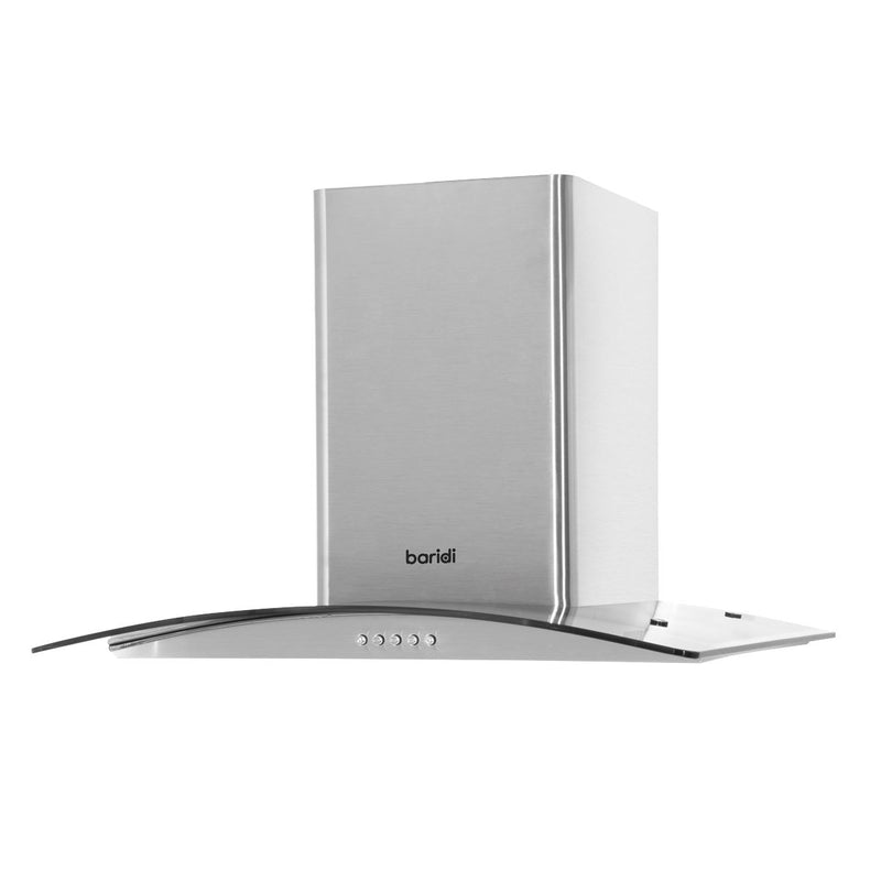 Baridi Curved Glass Cooker Hood Carbon Filters & LED Lights 60cm Stainless Steel Baridi - Dynamic Drive