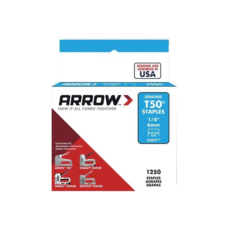 Arrow T50 Staples 6mm (1/4in) (Box 1250) Arrow - Dynamic Drive