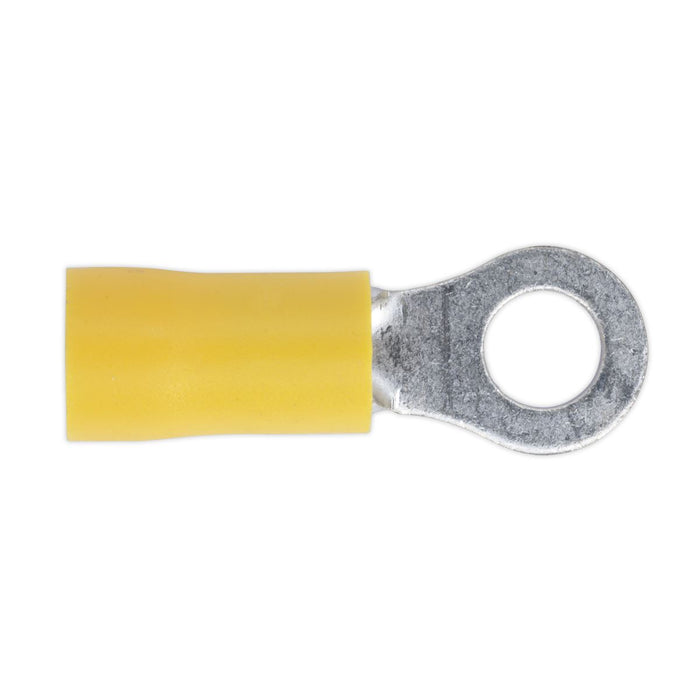 Sealey Easy-Entry Ring Terminal 5.3mm (2BA) Yellow Pack of 100 YT18 Sealey - Dynamic Drive