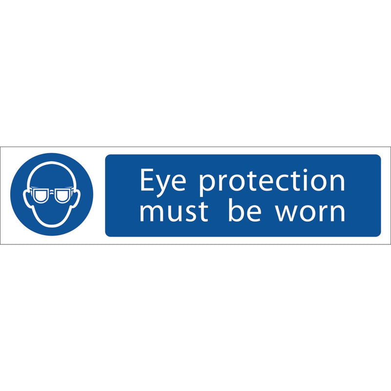Draper Eye Protection' Mandatory Sign, 200 x 50mm 73085 Draper - Dynamic Drive