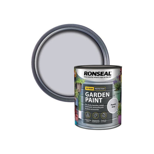 Ronseal Garden Paint Pewter Grey 750ml Ronseal - Dynamic Drive