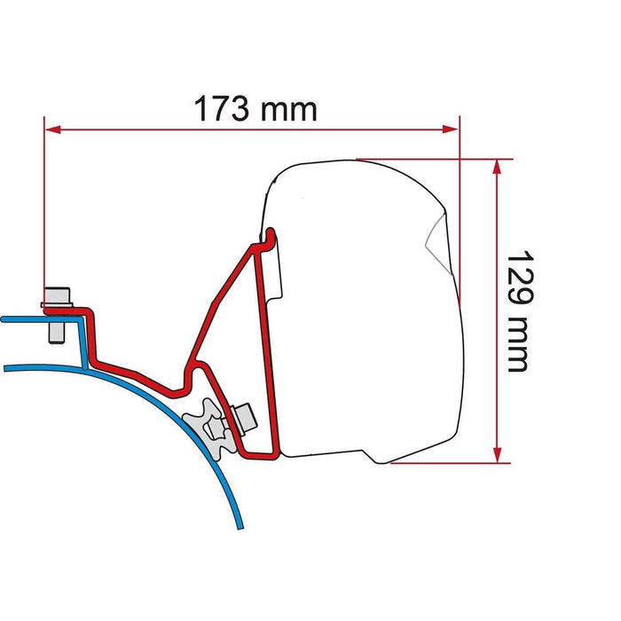Fiamma VW T5/T6 California Bracket Kit for F43 Awning - Deep Black Fiamma - Dynamic Drive