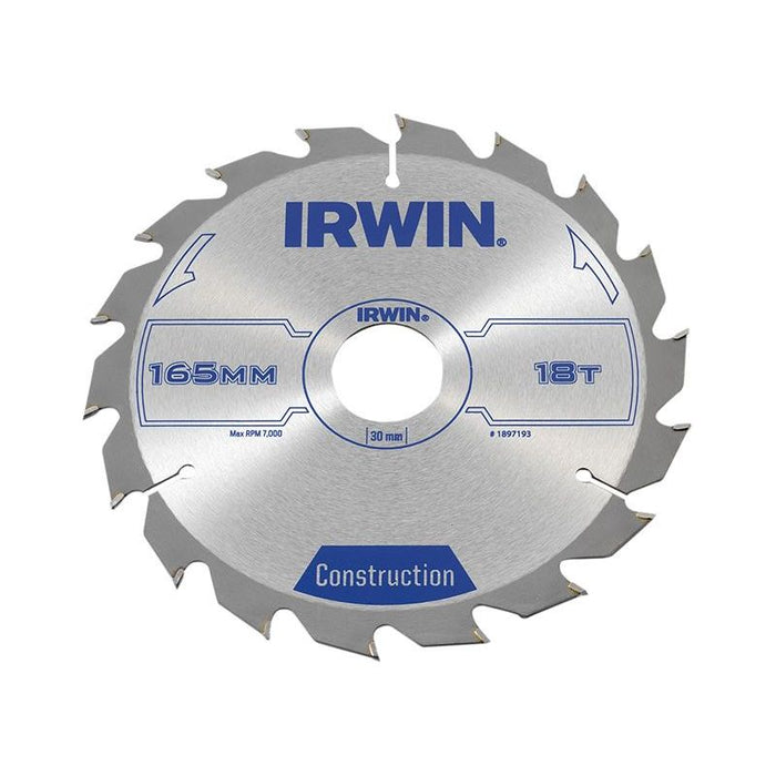 Irwin® Construction Circular Saw Blade 165 x 30mm x 18T ATB IRWIN® - Dynamic Drive