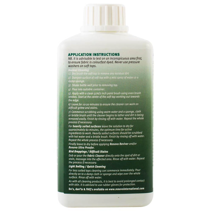Renovo Ultimate Fabric Soft Top Canvas Cleaner Convertible Cabriolet Hood 500ml Renovo - Dynamic Drive