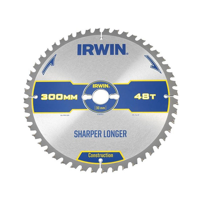 Irwin® Construction Table & Mitre Circular Saw Blade 300 x 30mm x 48T ATB IRWIN® - Dynamic Drive