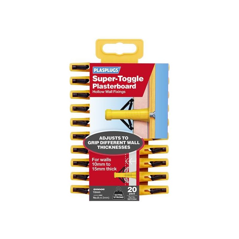 Plasplugs Super Toggle Fixings Pack 20 Plasplugs - Dynamic Drive
