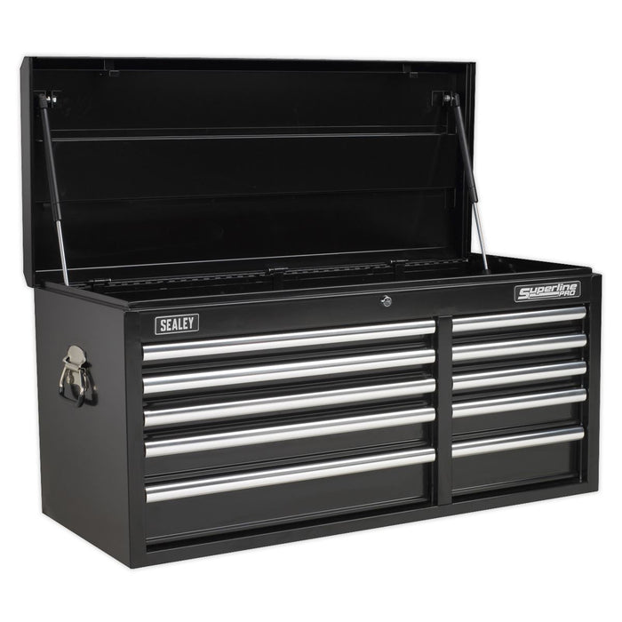 Sealey Topchest 10 Drawer with Ball-Bearing Slides Heavy-Duty Black AP41110B Sealey - Dynamic Drive