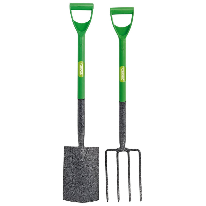 Draper Carbon Steel Garden Fork and Spade Set, Green 16566 Draper - Dynamic Drive