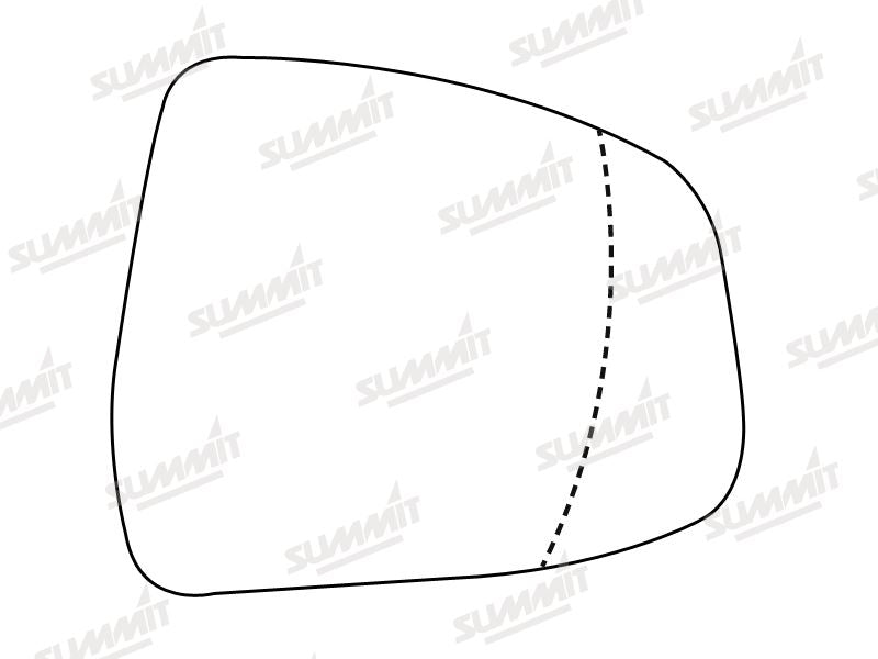 Summit Stick-On Aspheric Mirror Glass fits Ford Mondeo 4 07 on RHS Summit - Dynamic Drive
